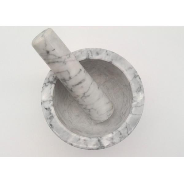 Quality Customized Natural Stone Mashing Bowl Well Designed Nice White With Vein for sale