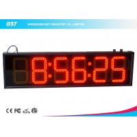 China 6 Inch Red Digital Led Clock Display Support 12 / 24 Hour Format Switch factory