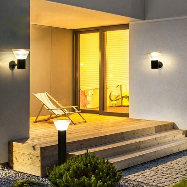 Quality 15W Aluminum Sconce Outdoor Garden Solar Light Wall Mounted With Mono Solar for sale