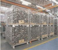 China Heavy Weight Foldable Collapsible Wire Containers W47&quot; X D39&quot; X H35&quot; In Zinc plate Finishes factory