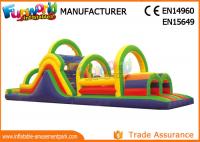 China 0.55 MM PVC Tarpaulin Inflatables Obstacle Course , Blow Up Trampoline factory