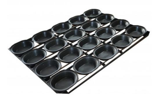 China RK Bakeware China Foodservice NSF Oval 180g Self Cutting Lunch Pastry Pie Tray factory