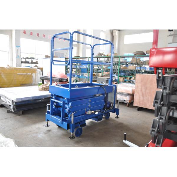 Quality Explosion Proof 3m Manual Push Mobile Scissor Lift In Blue Color Easy Operation for sale