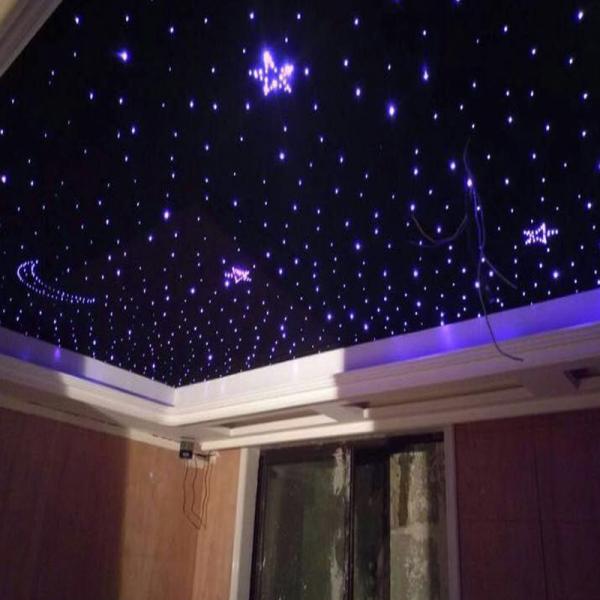 Quality RF Remote RGB Lights Fiber Optic Star Ceiling Panels Polyester Fiberboard For Home Cinema for sale