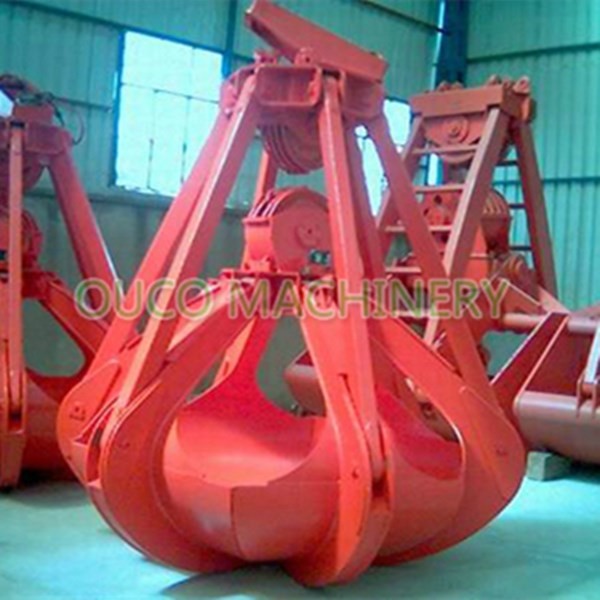 Quality Customized 6 Rope Steel Lifting Orange Peel Grab Bucket for sale