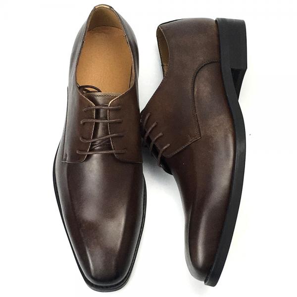 Quality Brown Color Mens Leather Casual Shoes Low Heel Shoe Height Business Affairs for sale