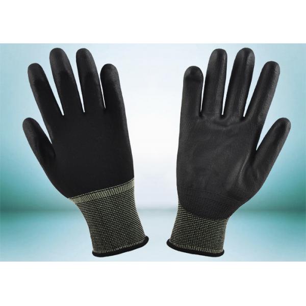 Quality Safety Working PU Coated Gloves Silk Screen Logo Printing Smooth Surface for sale