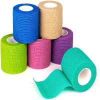 China 25mm 50mm First Aid Self Adhesive Sports Tape Wrist Ankle Colored Self Adhesive Bandage Roll factory