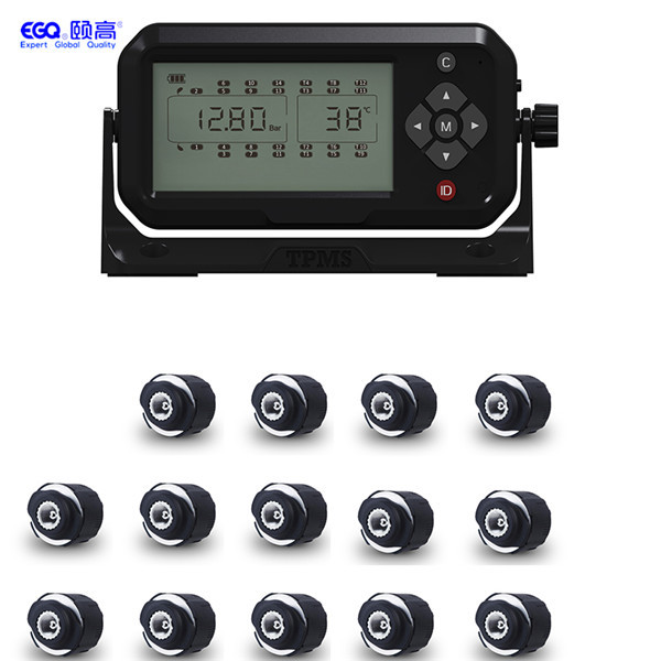Quality Fourteen Tire Real time 433.92MHZ Trailer Tire Monitoring System for sale