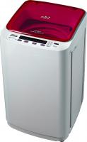 China Mini Top Load Washing Machine With Stainless Tub Glass Cover Pink And White Color factory