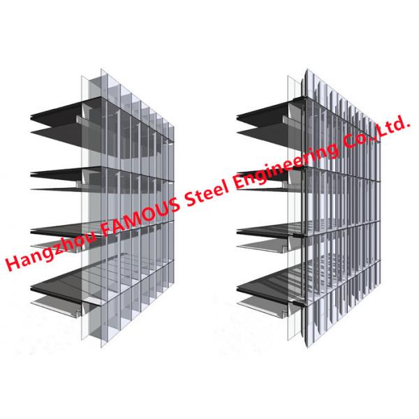 Quality Heat Insulation Soundproof 3mm Double Glass Curtain Wall Skin Ventilated for sale