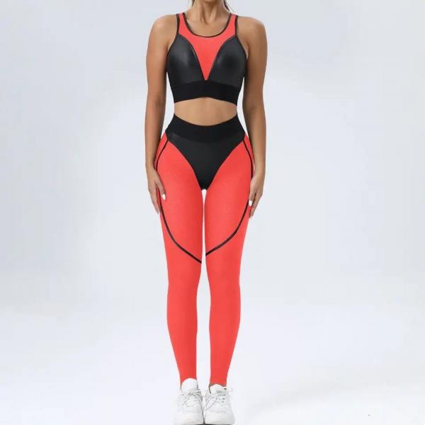 Quality New Women Fitness Sportswear Workout Clothing Peach Hip High Waist Two Pieces for sale