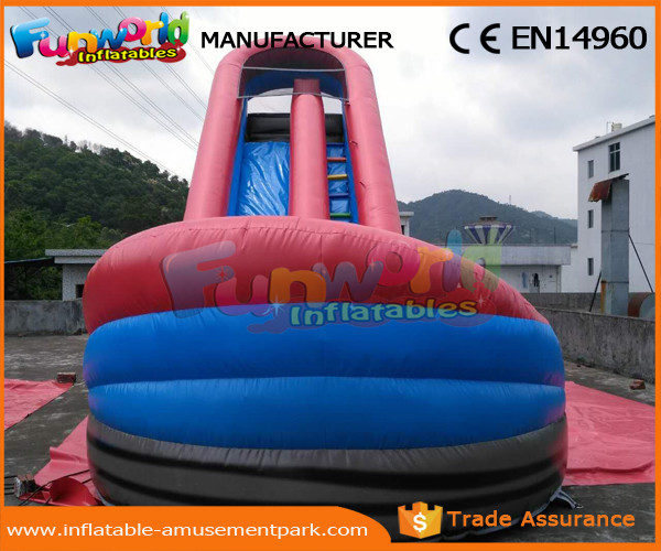 Quality CE Inflatable Wet Slide Grey 0.55MM PVC Tarpaulin Inflatable Slide With Pool for sale