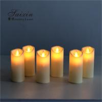 China Cheap event decoration plastic battery operated moving flame led  pillar  candles factory
