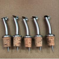 China Hot sell stainless steel oil pourer spout with nature cork stopper factory