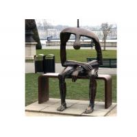 China Life Size Bronze Statue Garden Sitting On Bench Abstract Lonely Man Sculpture factory