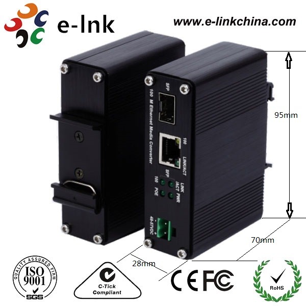 Quality Din Rail Mount Industrial Ethernet Fiber Media Converter for sale