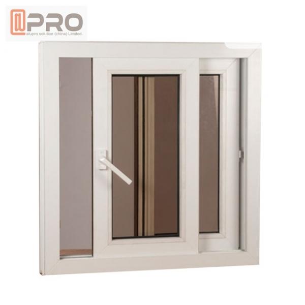 Quality Energy Saving White Aluminium Sliding Windows With Reflective Glass top hung for sale