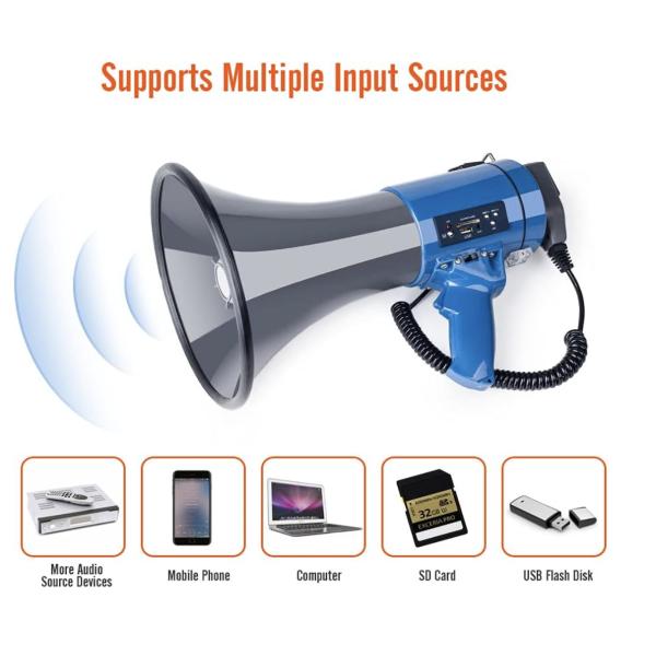 Quality Dynamic Military Bullhorn Loudspeaker 300m Megaphone Speaker With Mic for sale