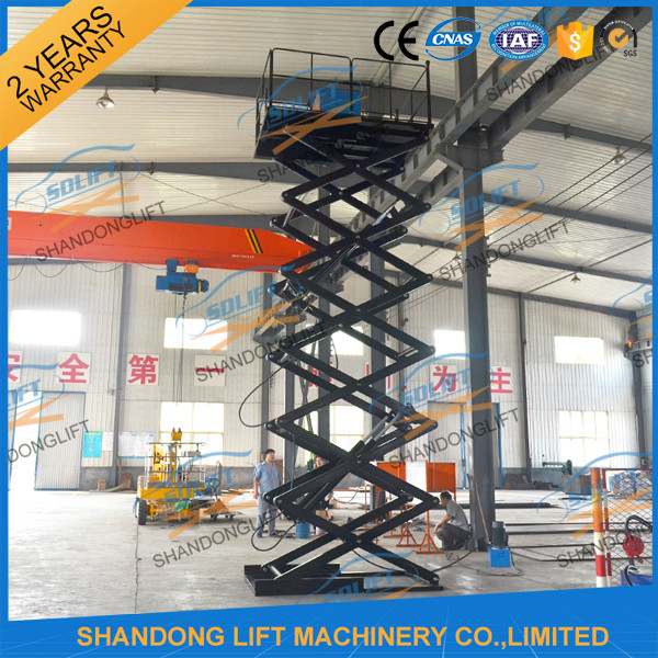 Quality 500kgs 10M Hydraulic Heavy Duty Scissor Lift Vertical Material Scissor Lift Platform With CE for sale
