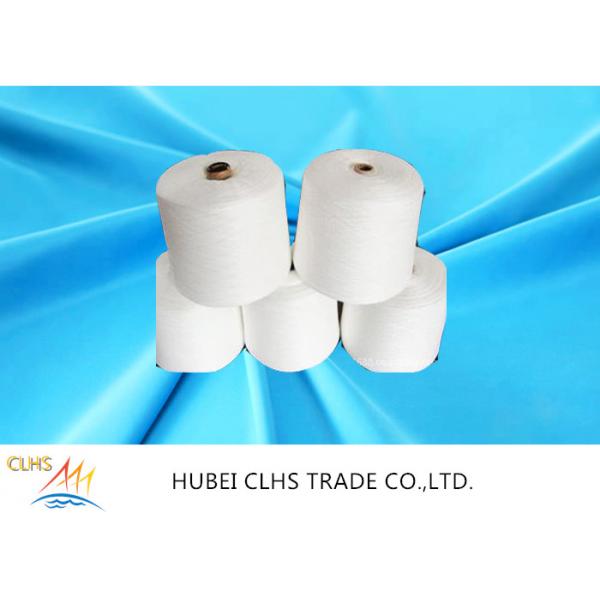 Quality Raw White / Dyed Poly Spun Yarn , 100 Spun Polyester Yarn For Sewing Thread for sale