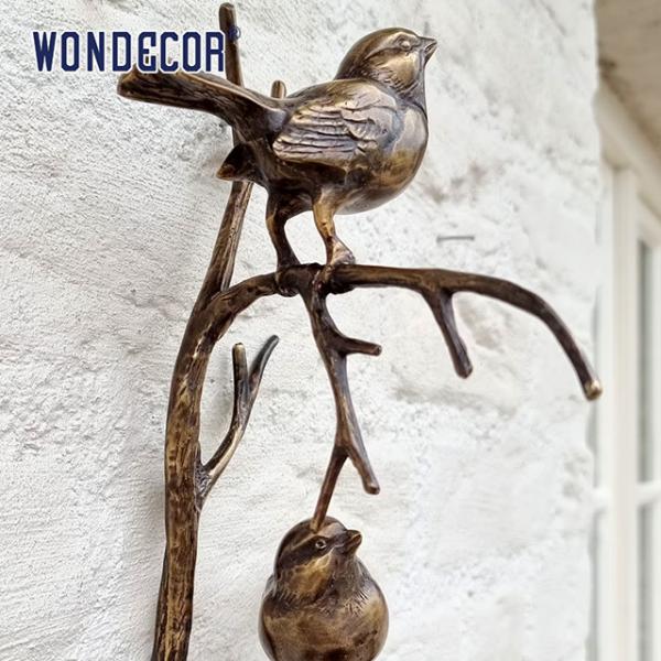 Quality Life Size Bird Sparrow Metal Wall Art Sculpture Bronze Copper Decoration Smooth for sale