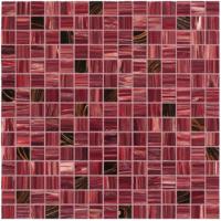 china Deep red with gold line glass mosaic mix pattern square mosaic tile