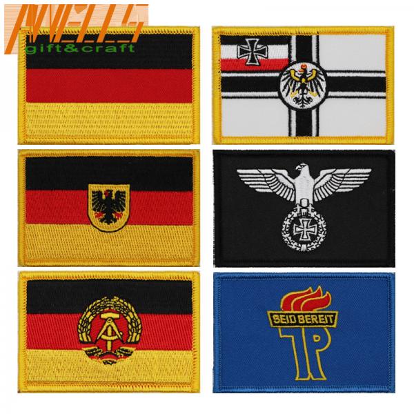 Quality International Embroidered Country Flag Patches Hook And Loop Backing for sale