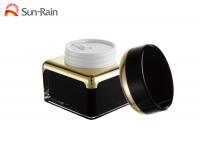 China Black Square Acrylic Jars For Cosmetics Luxury Cream Packaging 30ml 50ml SR2366 factory