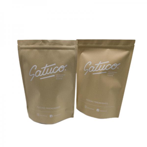 Quality Biodegradable Printed Kraft Paper Pouch Peanut Snack Packaging Bags for sale