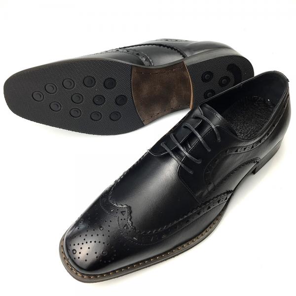Quality Mens Casual Leather Shoes / Mens Black Oxford Shoes Fashion Italian Style for sale