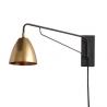 China Swing Arm Wall Mounted Bedside Lamp Plug In Black Customized For Entryway factory