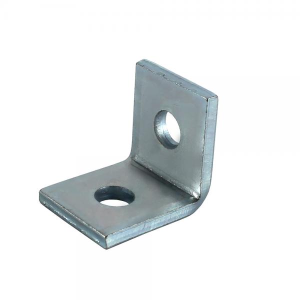 Quality 2 Hole 90 Degree Angle Strut Bracket L Unistrut Silver Galvanized Corner Post for sale