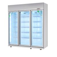 China Vertical Glass Door Display Freezer With Dynamic Cooling / Refrigerated Meat Display Showcase factory