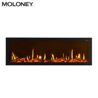 China 47'' 1280mm Charcoal Flush Mount Electric Fireplace Real Fire Video Burning Sound for sale