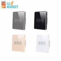 China Smart Home Dimmer Light Tuya Wifi Smart Switch Wireless Glass Crystal Panel Touch Wall factory