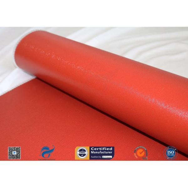 Quality 1150g Shiny Red Silicone Coated Fiberglass Fabric For Engine Thermal Insulation for sale