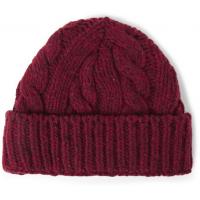 China Cable Burgundy Knitted Beanie Hat Made In China Winter Hat factory