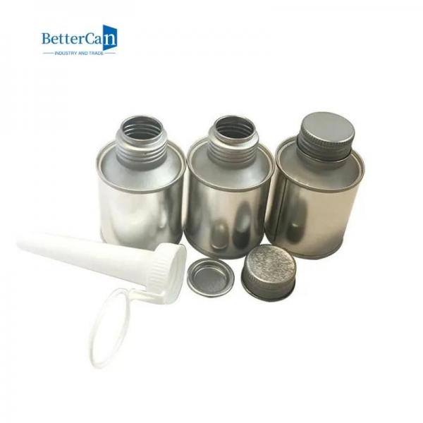 Quality 100ml Tin Can Packaging Round Empty Metal Tins For Glue Cement for sale