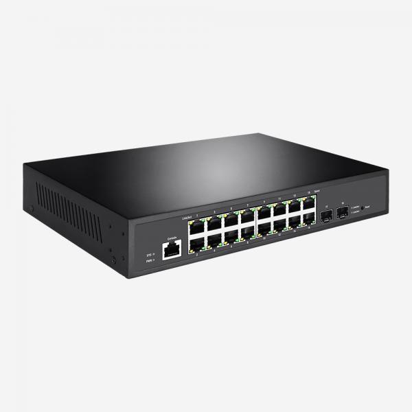 Quality 36Gbps Layer 2+ Managed Gigabit Switch 16 Ethernet RJ45 Ports 2SFP Switch for sale