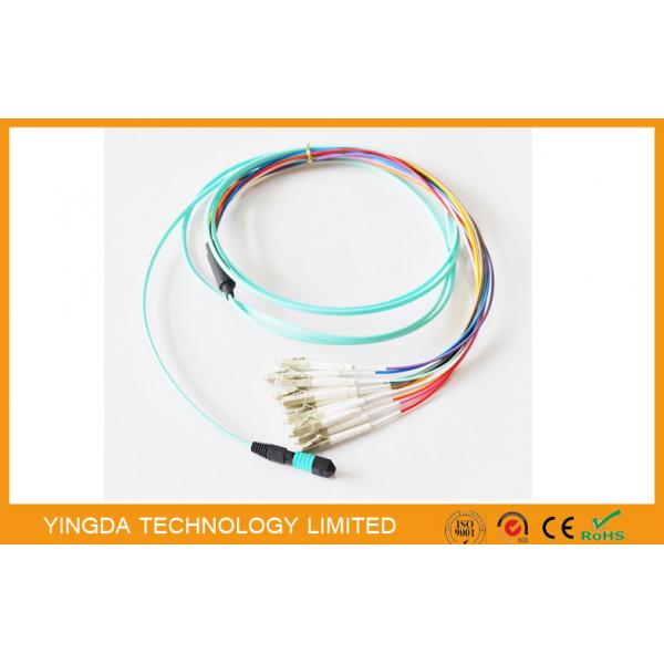Quality Multimode MTP MPO Cable OM3 10G Flat OFNR Ribbon Cable Assembly 12Fibers for sale