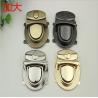China Fashionable handbag hardware zinc alloy nickel color metal push lock for bags factory