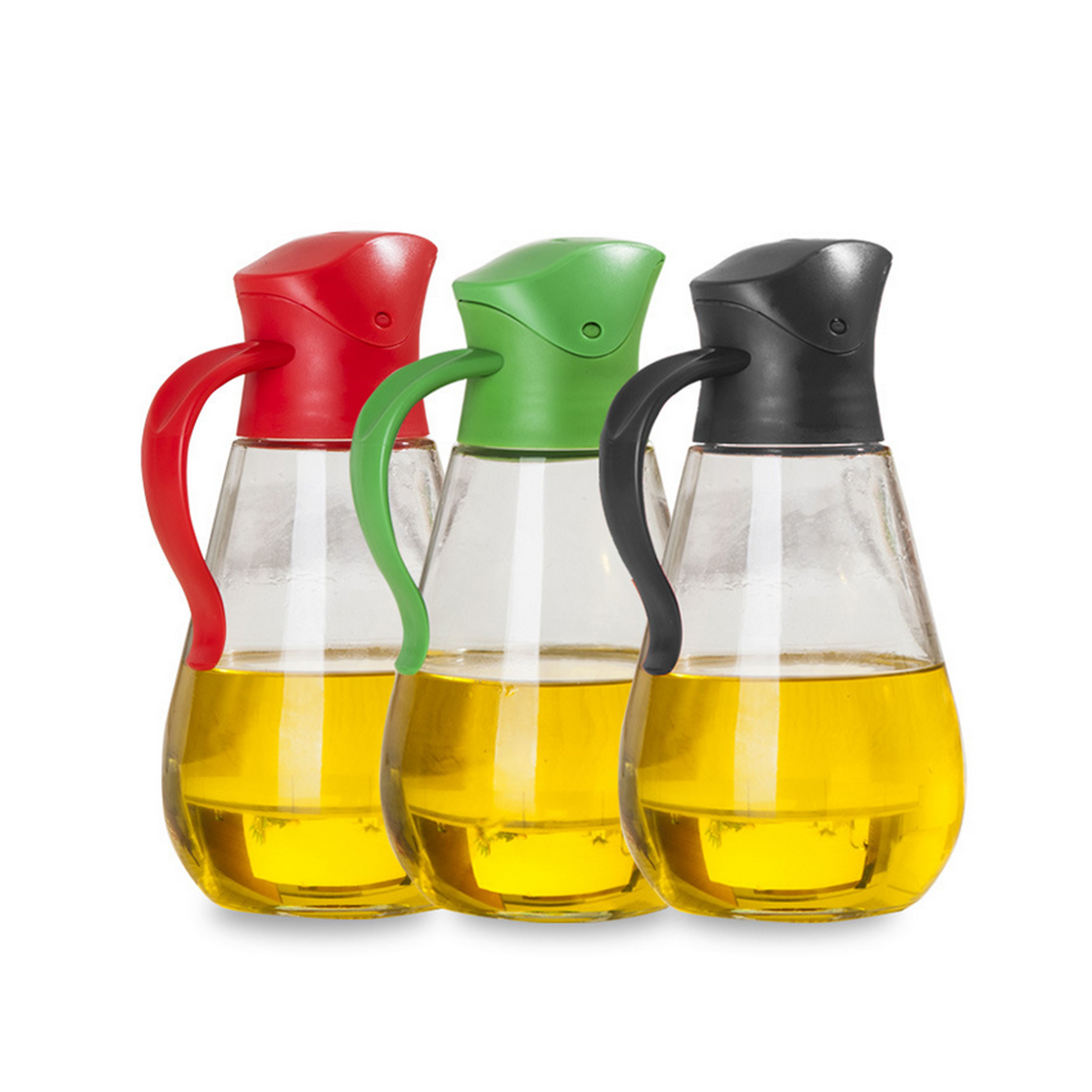 China 550ml Auto Flip Glass Seasoning Bottles For Kitchen Sauce Oil Vinegar factory