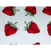 China Red Strawberry Printed Cotton Canvas / Anti Dirt Baby Cotton Fabric factory