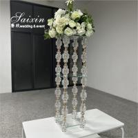 China Hot Sale Crystal With Gold Metal Desing Flower Stand For Wedding Centerpieces factory