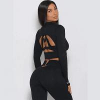 China                  Wholesale 3 Piece Sportswear Long Sleeve Crop Top Pant Yoga Workout Set Women Clothing Active Wear Gym Fitness Sets              factory