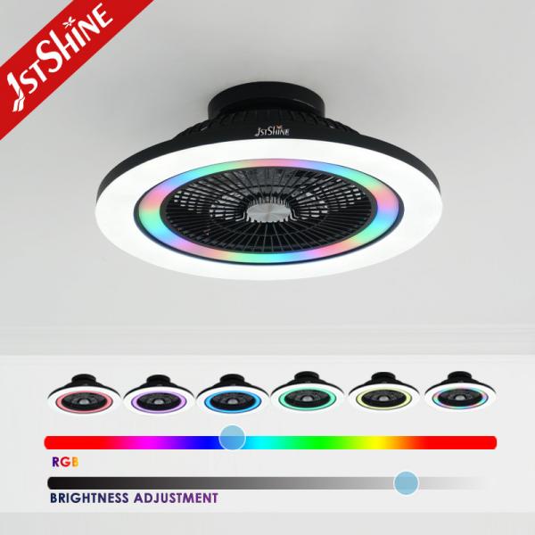 Quality Bedroom Bladeless Fan With RGB Light Smart APP Black Modern Small Size Multicolor for sale