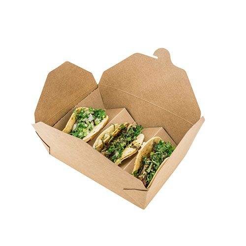 Quality Taco Customized Food Packaging Box Kraft Paper Takeout Cardboard Food Boxes for sale