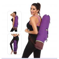 China Large Capacity Yoga Mat Carry Bag Carrier Durable Canvas Cotton Yoga Pilates Backpack factory