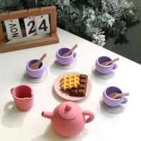 China Latest Kids Toys BPA Free Food Grade 17pcs Set Silicone Cup Spoon Coast Dessert Teapot Toy Kit factory
